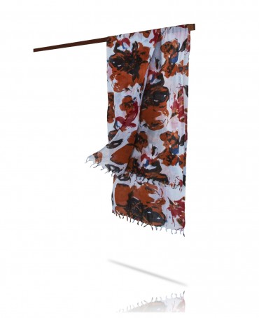 Палантин Женский W40-GRANDE.FLEUR/GRIS